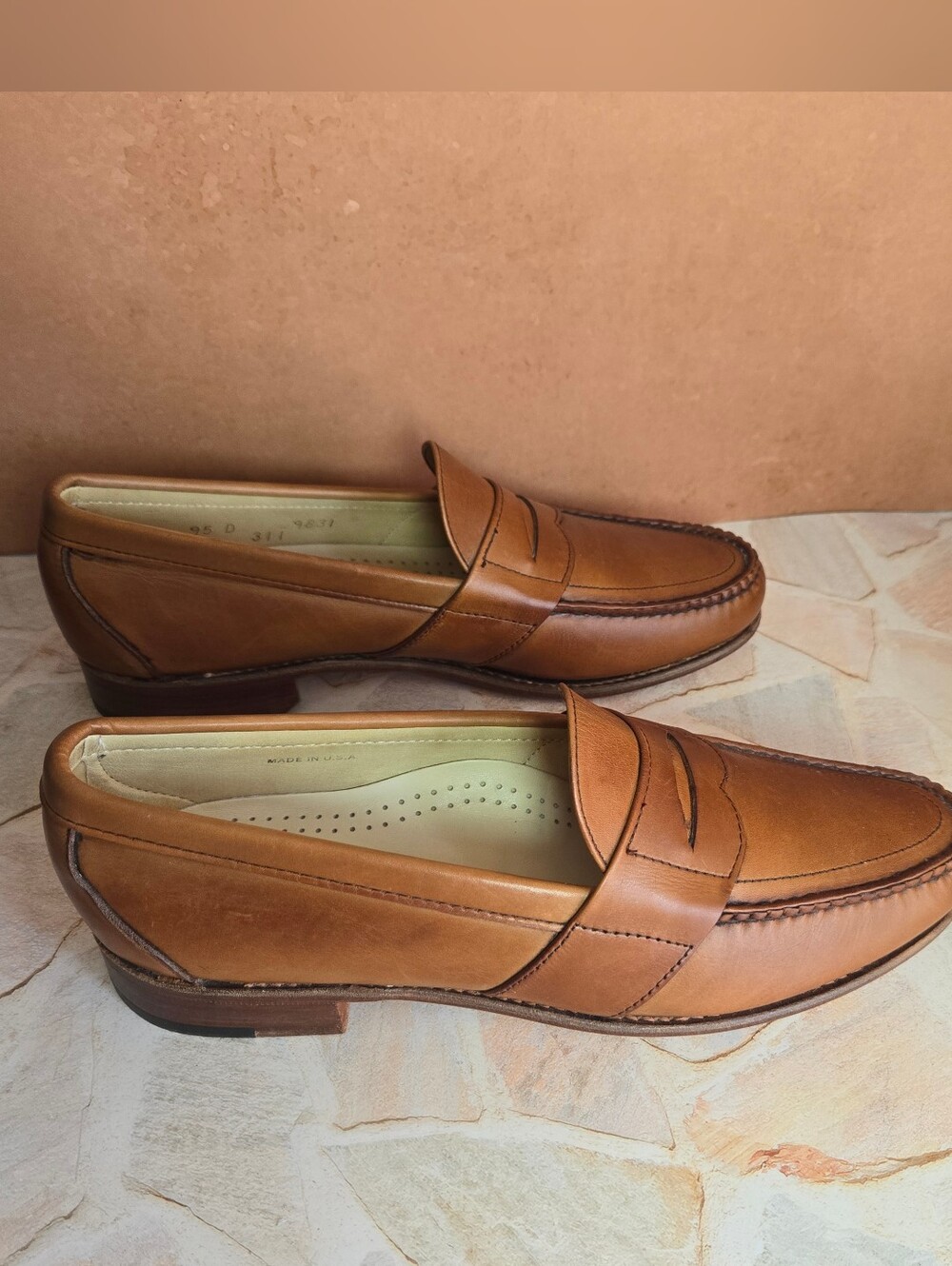 VINTAGE Cole Haan Leather Penny Loafers 9.5D Brown NEAR MINT